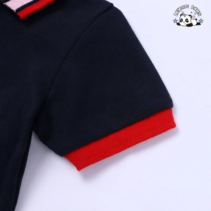 LEZONKIDS - Camisa Polo Manga Curta Arco-Íris Personalizada OEM Inovações Verão Conjunto de Roupas Casuais para Meninos